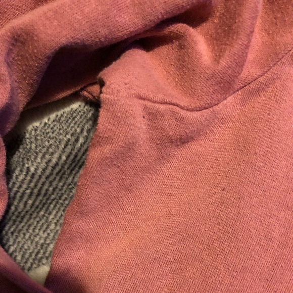 VS PINK Perfect Quarter Zip Color Block Soft Begonia Mauve Sweatshirt Sz M L - Picture 3 of 7